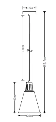 Decor Gianni elegante lampada a sospensione in rame grigio di 22 cm di diametro 8051