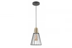 Decor Kaliope lampada a sospensione nera alla moda in filo di 18 cm di diametro 8068.