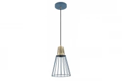 Decor Kaliope lampada a sospensione in filo blu alla moda, 18 cm di diametro, codice 8266.