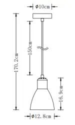Lampada a sospensione Decor Etore nera con cavo nero 2072.