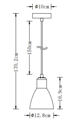 Lampada a sospensione Decor Etore nera con cavo nero 2072.