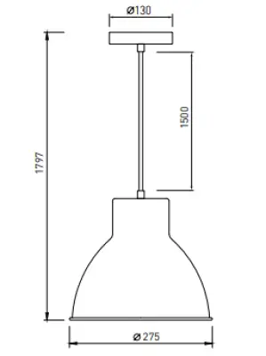 Lampada sospesa Dante Decor nera opaca con interno bianco, diametro 27,5 cm 2119.