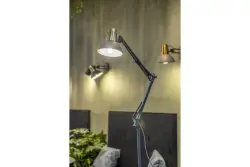 Decor Artemia lampada da terra nera con braccio metallico lungo, diametro 16,5 cm 2355.