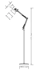 Decor Artemia lampada da pavimento bianca con braccio metallico lungo diametro 16,5 cm 2409.