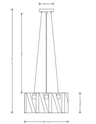 Lampadario a sospensione Decor Melody nero con un massimo di 3 sorgenti luminose, diametro 39,5 cm 2638.