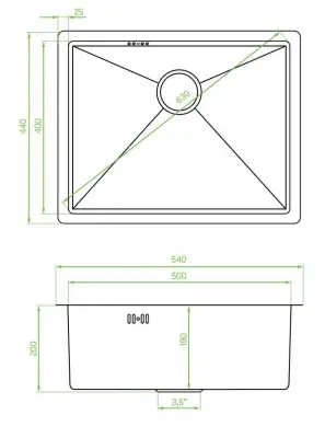 Aquadesign Sinks lavello in acciaio inox dorato PVD gold 50x40 sottopiano e soprapiano 1208957698