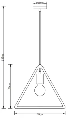 Decor Gija lampada a sospensione grigia a punta singola triangolare 2751.