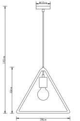 Decor Gija lampada a sospensione triangolare a un punto, bianca 2812.