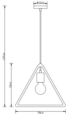 Decor Gija lampada a sospensione triangolare a un punto, bianca 2812.