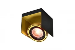Decor Verso lampada a soffitto nero e oro con testa mobile 1 fonte luminosa 4199