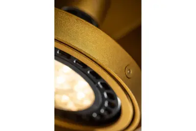 Lampada a soffitto Decor Verso nera e dorata con testa mobile e due fonti luminose 4212.