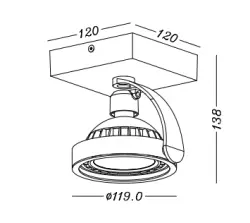 Decor Wally lampada da soffitto o da parete antracite con testa mobile 1 fonte luminosa 4281