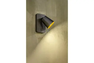 Lampada da parete nera moderna Decor Elli con interruttore e 1 fonte di luce 4533.