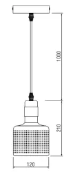 Lampadario sospeso cilindrico Decor Bellis bianco e oro con 1 fonte luminosa 4574.