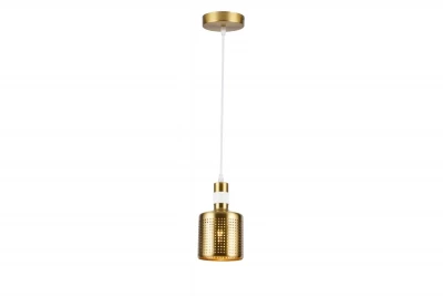 Lampadario sospeso cilindrico Decor Bellis bianco e oro con 1 fonte luminosa 4574.