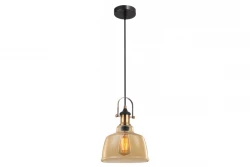 Lampada a sospensione Decor Muscari II, colore ambra in finitura metallica con supporto in ottone 3565.