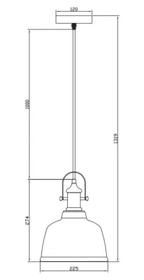 Lampada a sospensione Decor Muscari II, colore ambra in finitura metallica con supporto in ottone 3565.