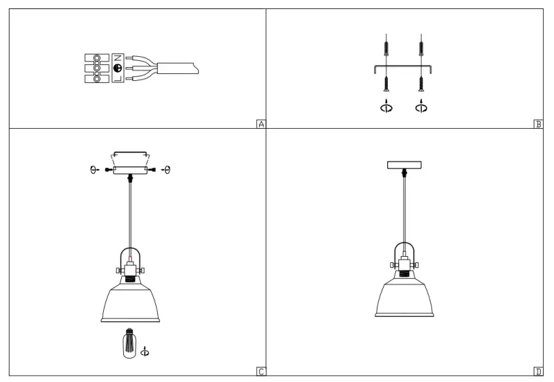 Decor Muscari II pendant lamp amber with metallic finish and brass lamp holder 3565