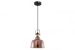Lampada a sospensione Decor Muscari II di colore rame in finitura metallica con supporto porta lampada in ottone 3787.