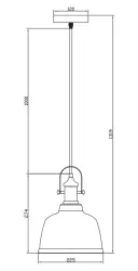 Lampada a sospensione Decor Muscari II di colore ambrato in versione metallica con supporto per lampadina nero 3732.