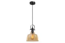 Lampada a sospensione Decor Muscari II di colore ambrato in versione metallica con supporto per lampadina nero 3732.