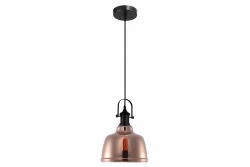 Lampadario a sospensione Decor Muscari II nero con paralume in metallo color rame e supporto per lampada nero 3930