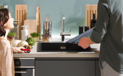 Franke Maris MRG 220-35-35 Fragranite Stone grey doppio lavello da incasso piana