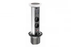 Indux Lift presa a terra retrattile bianca da cucina incorporata nel piano di lavoro con illuminazione, 2 x USB e ricarica wireless 1208957837