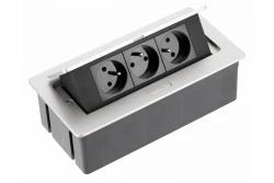 Indux Flip Medium presa da cucina con messa a terra nel piano di lavoro o nell'armadio superiore in alluminio con 3 prese 1208957846