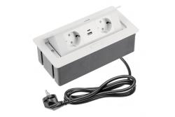 Indux Flip Presa da cucina media con messa a terra nel piano di lavoro o nel pensile bianco con 2 prese e caricatori USB A+C 1208957847