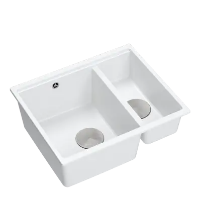 Quadri Newport II bianco 1,5 lavello in granito sopra e sottopiano 555x460 1208957860