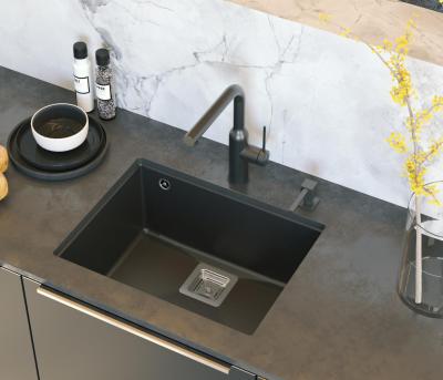 Quadri Quadrangle lavello sottopiano in granito nero 55x42 1208957885