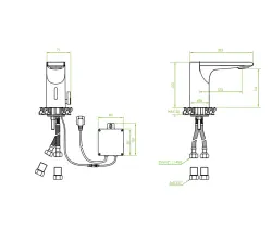Aquadesign Sensor Rubinetto elettronico cromato per lavabo alimentato a batteria o rete 1208958186