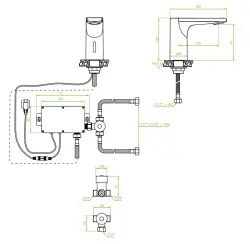 Aquadesign Sensor Rubinetto elettronico nero per lavabo alimentato a batteria o rete 1208958190