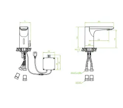 Aquadesign Sensor Rubinetto elettronico nero per lavabo alimentato a batteria o rete 1208958192