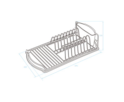 EPKA Dish zwart droogrek staal 47.5x11x26.5cm 1208958241