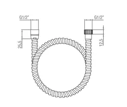 PB Unix Tubo doccia in metallo 150 cm rame con 1 raccordo conico 1/2 1208958329