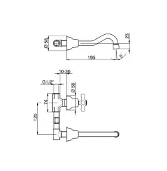 Huber Croisette Miscelatore per lavabo a 3 fori Cromo/Oro CS0035107G