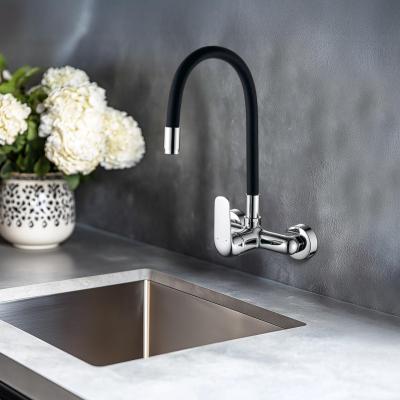 Aquatrimo Chopin rubinetto da parete cromato con alto becco flessibile 21CP8462CM