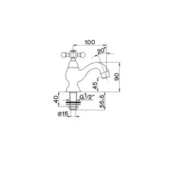 Rubinetto per lavabo in ceramica Arcana Cisal dorato AC00090024