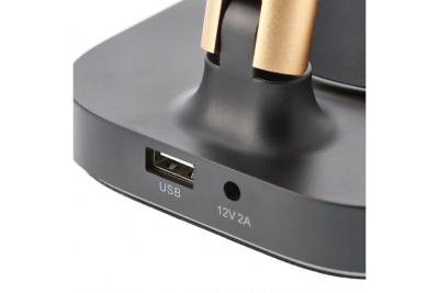 Decor Lampada da scrivania Bressi 8W 450lm AC220-240V 3-CCT Ricarica wireless USB PF>0 5 RA>80 Nero / Oro 1208962479