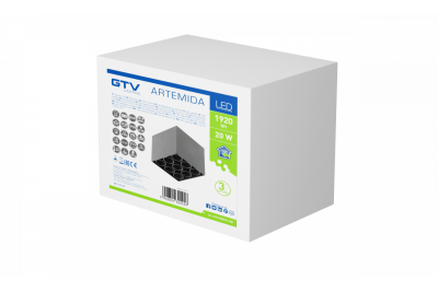 Decor Apparecchio LED ARTEMIDA 20W 1920lm AC220-240V 50/60 Hz PF>0 9 Ra≥80 IP20 IK08 4000K 38° nero quadrato 1208962642