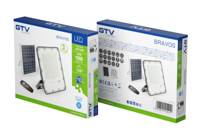 Proiettore a LED solare BRAVOS, 100W, 1000lm, 6400K, IP65, 120°, pannello solare, telecomando, 3y 1208962681
