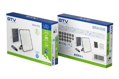 Faretto a LED solare BRAVOS, 50W, 500lm, 6400K, IP65, 120°, pannello solare, telecomando, 3y 1208962684