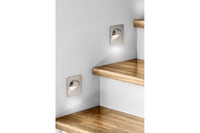 Decor Apparecchio per scale a LED ESCADA KA DC12V con copertura quadrata trasparente 0 8W 70lm 4000K cavo inox 150cm.