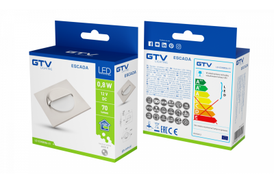 Decor Luminare per scala a LED ESCADA KB DC12V quadrata con copertura opaca 0 8W 70lm 4000K cavo inox 150cm.