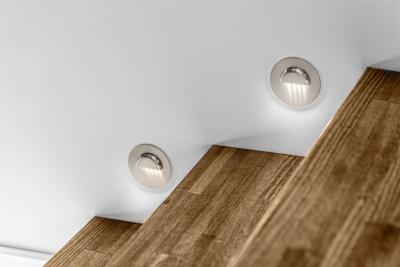 Decor Apparecchio per scale a LED ESCADA OA DC12V con copertura trasparente rotonda 0 8W 70lm 4000K cavo inox 150cm.