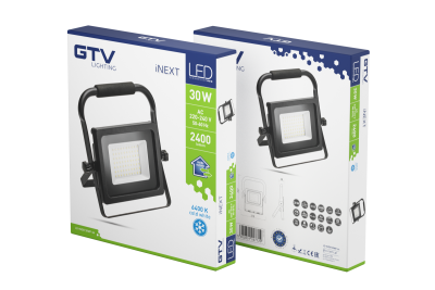 Faretto a LED iNEXT (portabile) 30W 2400lm, PF>0,9, RA>80, IP65, 120°, 6400K, corpo nero 1208962861