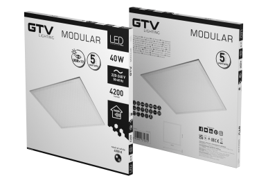 Lampada LED MODULARE, piastra posteriore, 60x60cm, 4000K, 40W, 4200lm, AC220-240V, PF>0,9, IP54, 5y, UGR<19 1208963000