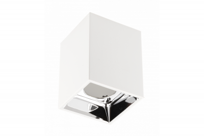 Decor Lampada a soffitto ARIES PC 77x100mm IP20 max 20W quadrata bianca/cromata 1208963817